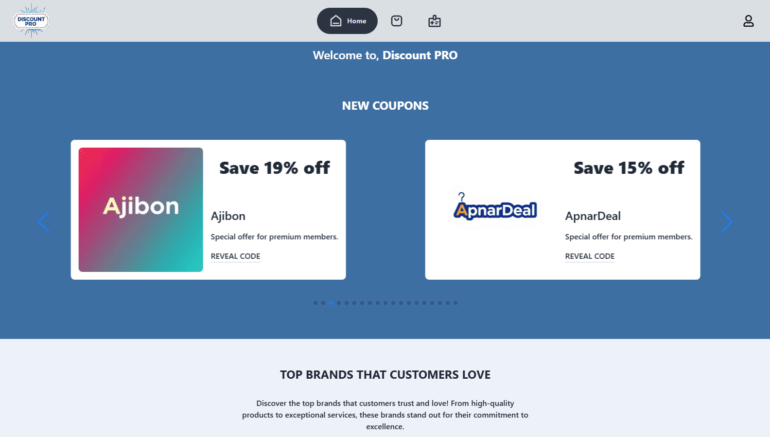 discount pro website screenshot