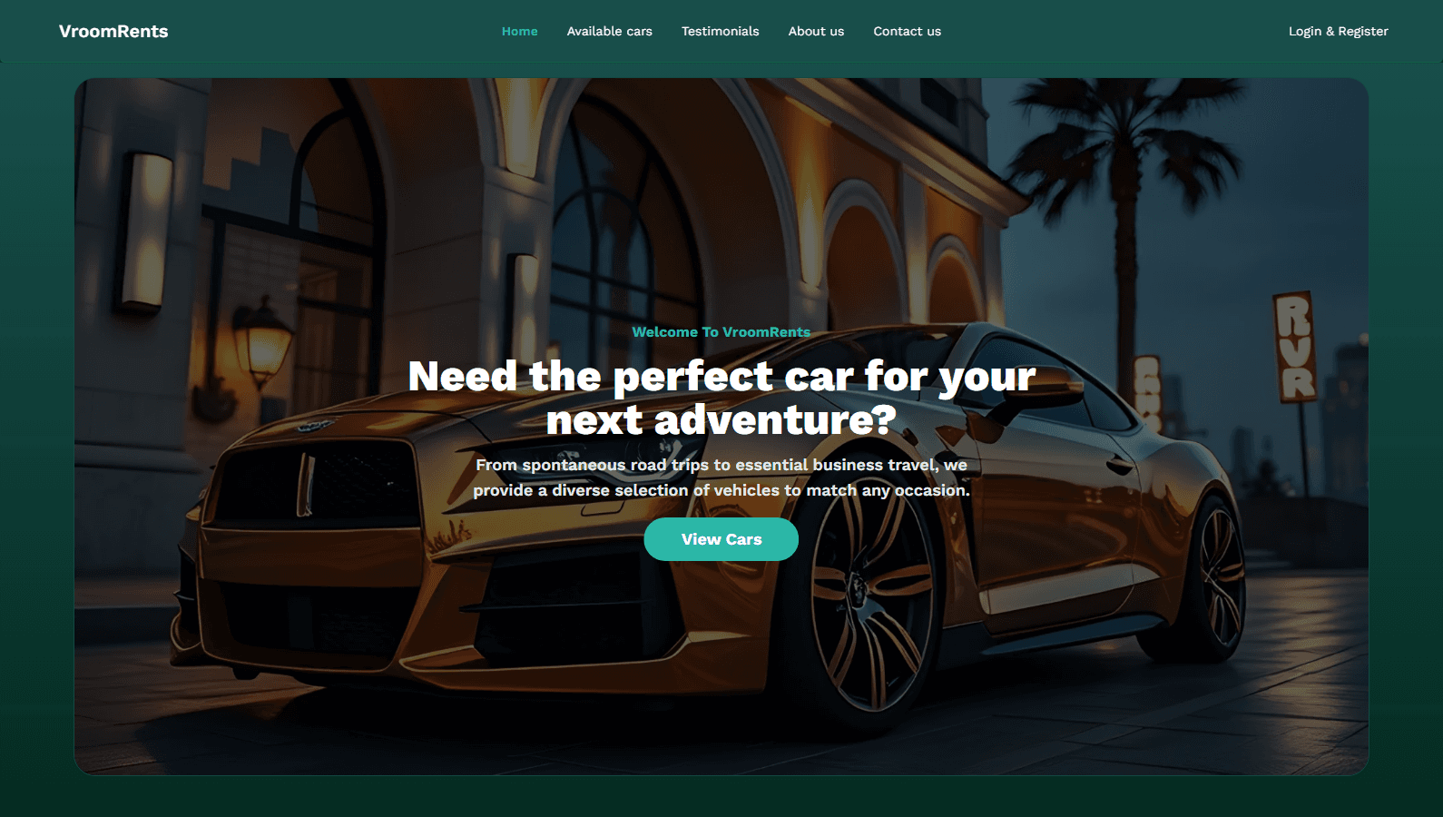 vroom rents website screenshot
